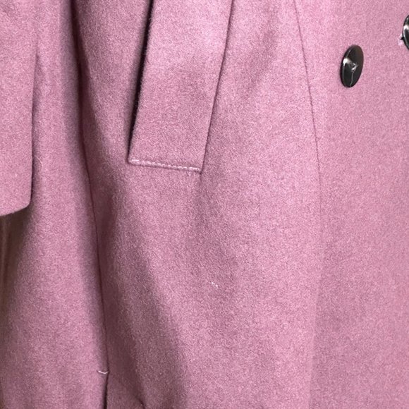 Kenneth Cole Jacket Womens 10 Pink Wool Blend Trench Double Breasted Coat - Picture 13 of 16